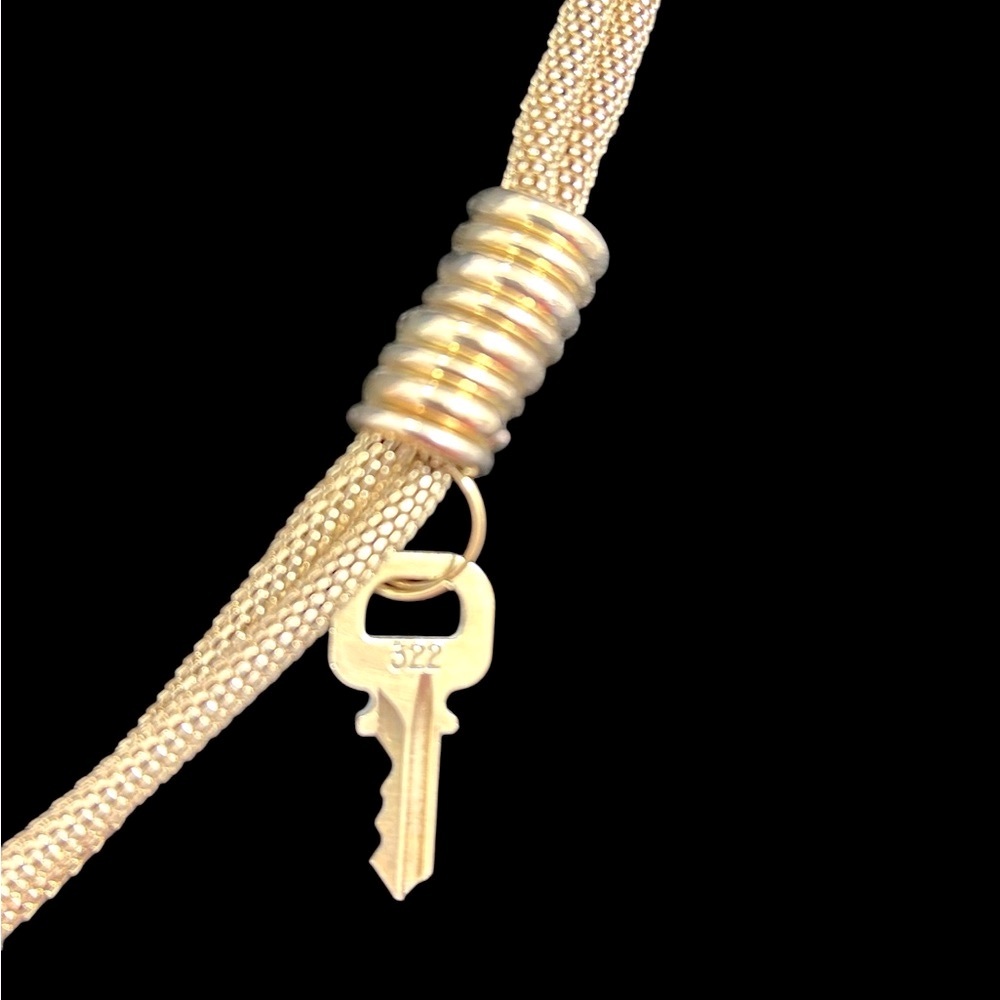LOUIS VUITTON Padlock & Key w/Vintage Unbranded 24K Gold Filled Double Necklace - Picture 4 of 10